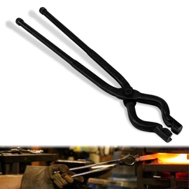 Bzsunway 17" V-Bit Bolt Knife Making Tongs, Blacksmith Bladesmith Anvil Forge Assembled Wolf Jaw Tongs for Beginner & Seasoned Blacksmiths
