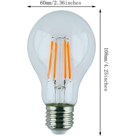 DC12V A19 LED Vintage Light Bulbs, E26 Base 4W (40-Watt Replacement) Edison Light Bulbs, 12V Dimmable Decorative Bulbs 2700K Warm White Light for Wall Sconces, Ceiling Light, Pack of 4