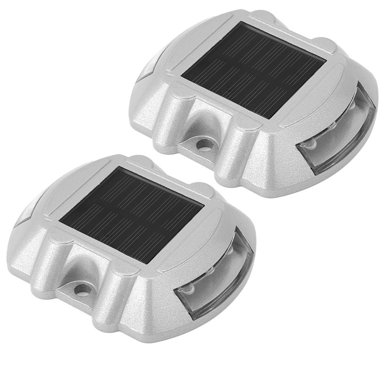 2pcs 6 LED Solar Road Stud Lights Ground Garden Lawn