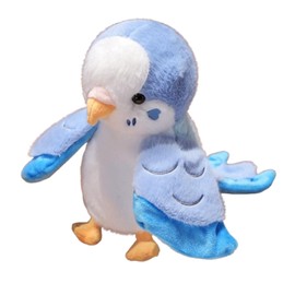 AQCQDQ Plush Toy Parrot Stuffed Toy, 20 cm Cute Plush Parrot Stuffed Toy Cuddly Toy, Belly Romper Doll, Realistic Cuddly Toy, Plush Toy for Children Girls Boys (Blue)