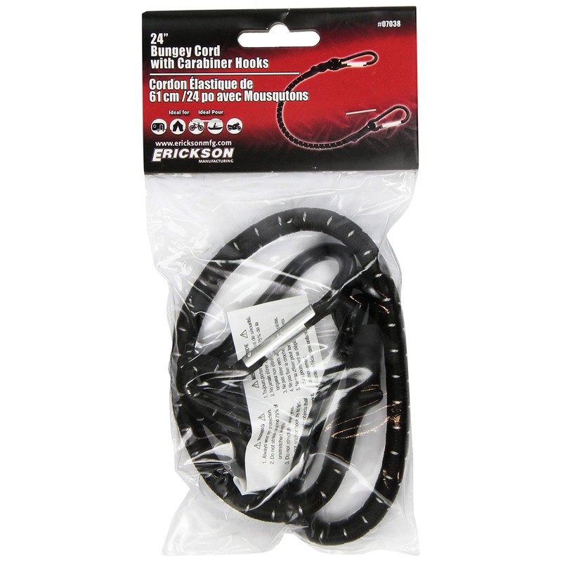 Erickson 07038 24" Stretch Cord with Carabiner Hooks