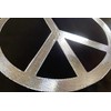 Engraved Peace Sign Car Tag Diamond Etched Silver on Black