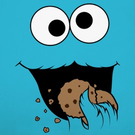 Kinderschürze Schürze Kinder Jungen Mädchen - Karneval & Fasching - Keks Monster I Krümelmonster I Cookie Monster Fastnacht I Fasnacht I Fasnet - 7-14 Jahre - Türkis - faschings auge