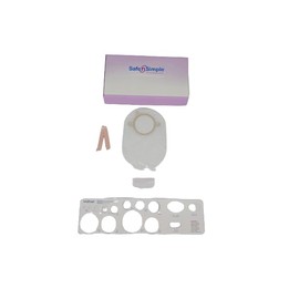 Safe n Simple 12" Drainable Ostomy Bag Two Piece Pouch Without Filter - 2 3/4" Flange, Transparent - Ostomy Products - Colostomy & Ileostomy Bags - Supplies for Colostomy & Ileostomy - 10 Count