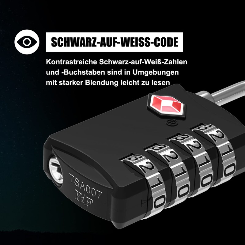 Diyife TSA Luggage Locks, [4 Pieces] 4 Digit Combination Locks,