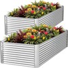 FRIZIONE 2pcs Tall 8x4ft Galvanized Raised Garden Bed Outdoor,Above Ground