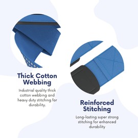 Beyond Shakers Lifting Straps for Weightlifting Deadlifts Bodybuilding Heavy Wrist Support with Gel Grips Neoprene Cotton in Blue