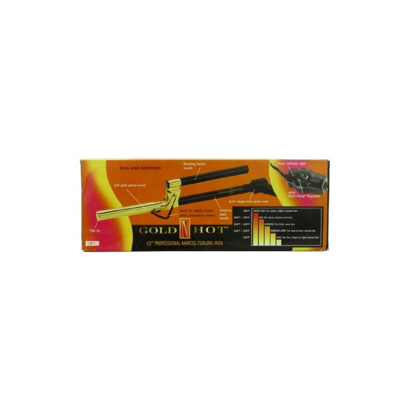 Gold 'N Hot Professional Marcel Curling Iron, 1/2 Inch