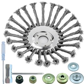 CAFEZAYO 10 Inch Indestructible Steel Wire Grass Trimmer Head, Universal Metal Weed Eater Blades, Rotary Brush Cutter Trimmer Head, Weedeater Wacker Blade for String Trimmers, Moss, Grass,Patio, Lawn