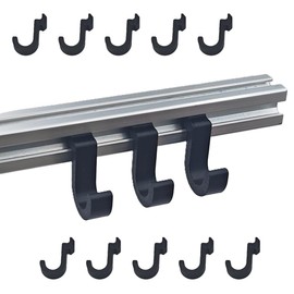 tsimiuk 10PCS Aluminum Extrusion Tool-Free Hook for 3030 3060 T-Slot Aluminum Profile Heavy Duty up to 22 Pound (Black)