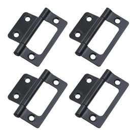 2in Small Butt Hinge Non Mortise Bifold Iron Hinge for Wooden Box Toolbox Jewelry Cases Light Duty Applications Black 4Pcs