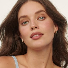 LOLIAS 14K Gold Hoops Earrings for Women 925 Sterling Silver Hypoallergenic U Shaped Chunky Gold Earrings with AAA+ CZ Huggie Hoop Earrings Small Gold Earrings for Women