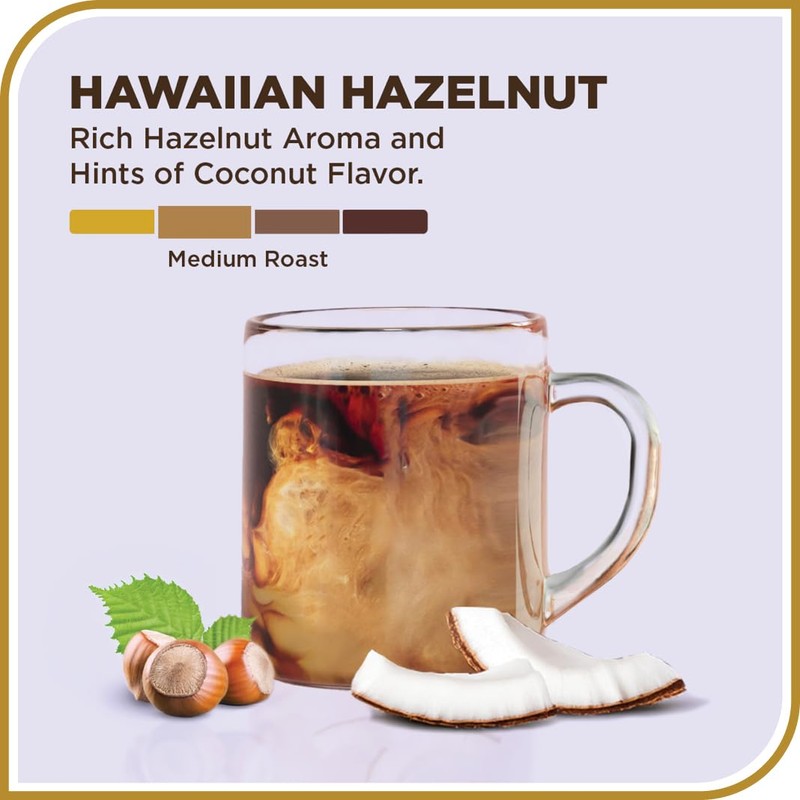 Don Francisco's Hawaiian Hazelnut Whole Bean Coffee, Medium Roast –
