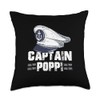 Captain Poppi Sailing Captain Hat Boat Owner Boating Sailer Throw