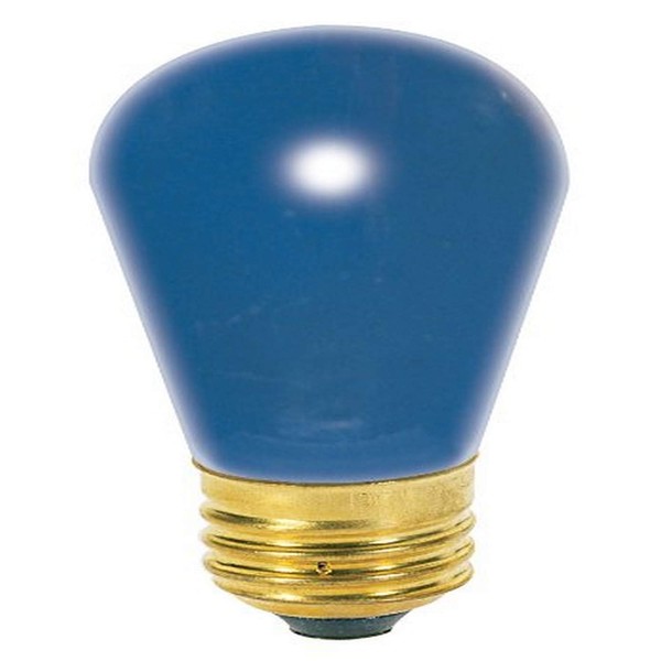 Satco S3963 11 Watt S14 Incandescent 130 Volt Medium Base Light Bulb Ceramic Blue, 4 Pack