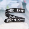 Gleamart Inspirational Ring Stainless Steel Engraved Ring Gift Keep Going
