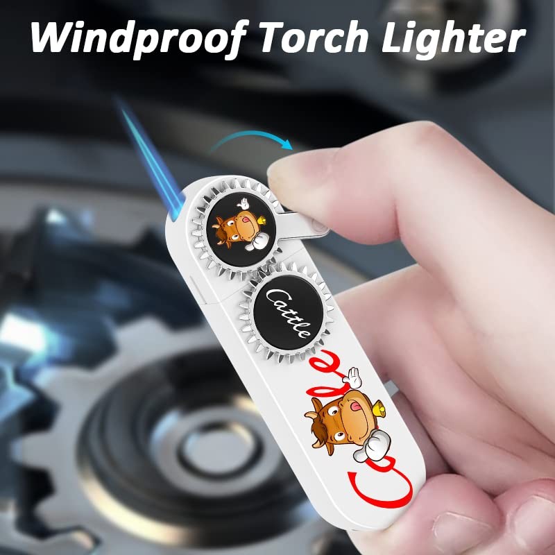 Mini Jet Torch Lighter Rocker Arm Inflatable Lighter Pocket Torch
