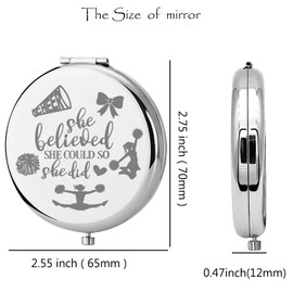 Lywjyb Birdgot Cheerleading Gift Cheerleader Makeup Mirror Cheer Gril Gift She Believed She Could So She Did for Girl (she Cheer Mirr)
