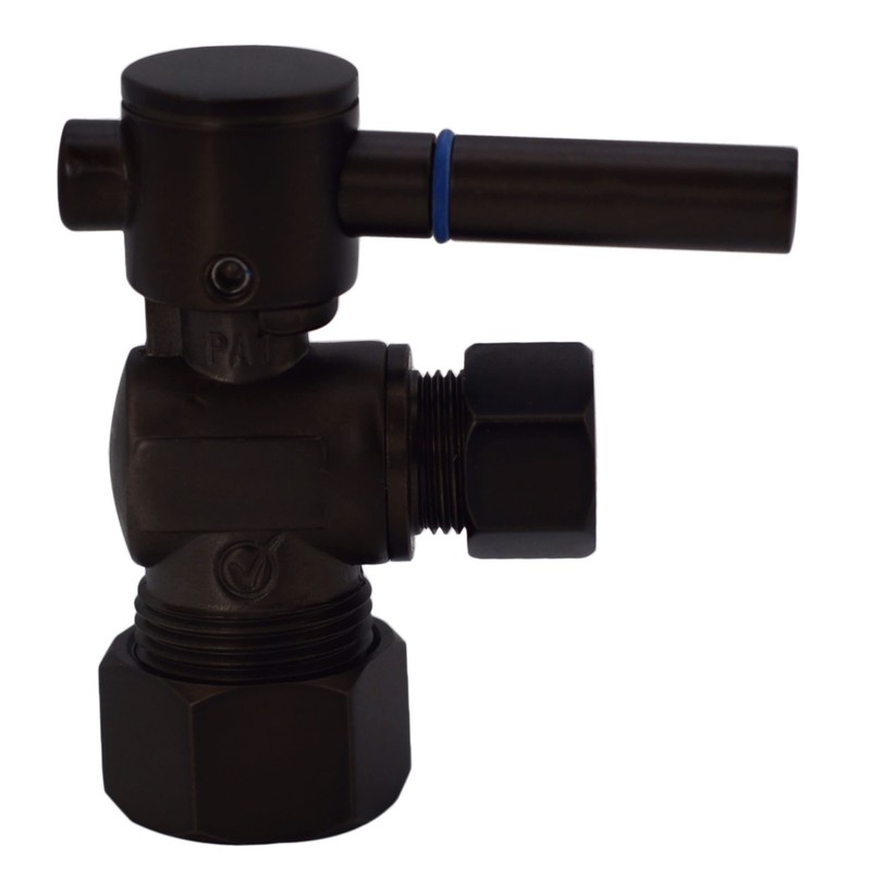 Westbrass R105BL-2-62 1/4-Turn Lever Handle Angle Stop Shut Off Valve,