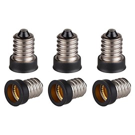 YI Lighting (Pack of 10) E14 to E12 Adapter Converter, European Screw (E14) to Candelabra Screw (E12) Socket Reducer