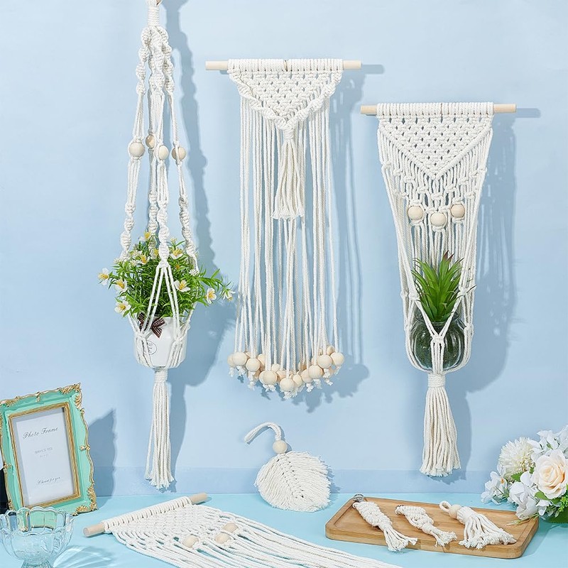 INFUNLY Set of 10 DIY Macrame Set for Beginners Boho