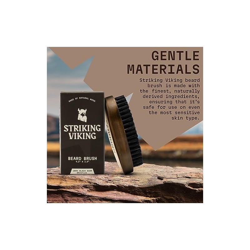 Striking Viking Beard Brush for Men - 4.3 in, Beech