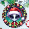 Galactic Winter Alien Ceramic Ornament, Festive Christmas Space Gift and