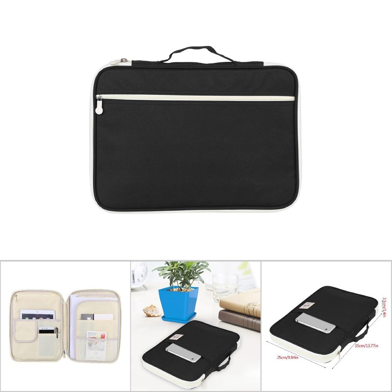 A4 Document Bag File Folder Portfolio Organizer Computer Notebook Zippered