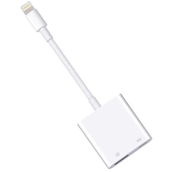 WORLDBOYU Lightning to USB3 Camera Adapter with Charging Port, Lightning