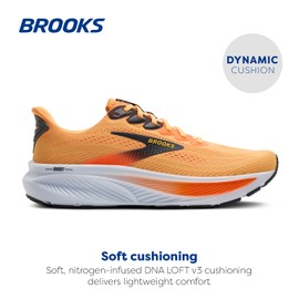 Brooks Men’s Ghost 17 Neutral Running Shoe - Blazing Orange/Yellow/Ebony - 11 Medium