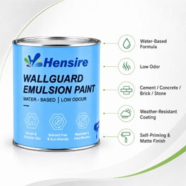 Hensire White Exterior Wall Paint for Concrete & Masonry, 17oz