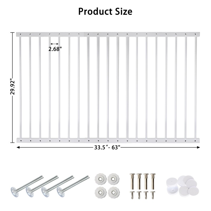 Gardenova Window Guards for Children, Fit 33.5"-63" Wide Window Security