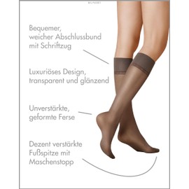 Kunert Women's 183000 Satin Look 20 Knee-High Socks, Grey (Graphit 0420), 6/8 (Manufacturer size: 39-42)