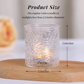 HAVITI 24 pcs Clear Votive Candle Holders, Glass Candle Holders for Home Decor,Tea Light Candle Holder for Table Centerpiece Thanksgiving Christmas Decor