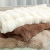 RYNGHIPY Faux Rabbit Fur Throw Blanket Ruched Plush Fuzzy Blanket