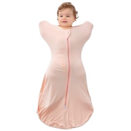 LOVABYLUCK Baby Transition Swaddle Baby Arms up swaddle with 2-Way Zipper Baby Sleep Sack 0.5 TOG Pink Large 6-9 Months