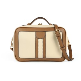 Joryin Anti Theft Crossbody Bag for Women Men Trendy, Rfid Blocking Crossbody Purse Travel Bag Top Handle Small Shoulder Handbag, Brown Beige