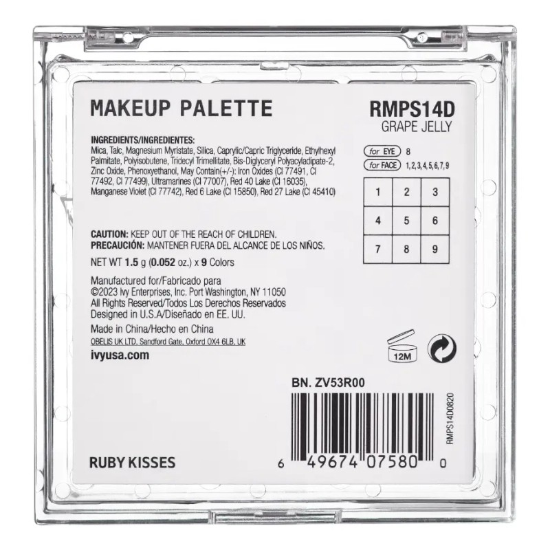 Paleta de Maquillaje Multi Color - Ruby Kisses Grape Jelly