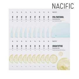 Nessific Sheet Mask Origin Peptide Reviving x 10 sheets + Hyal Panthenol Hydrating x 10 sheets / 네시픽 시트 마스크 오리진 펩타이드 리바이빙 x10매+히알 판테놀 하이드레이팅 x10매