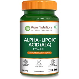 Pure Nutrition Alpha Lipoic Acid 600mg + Vitamin E | 120 Caps | Powerful Antioxidant to Support Nerve & Heart Health*. | Non-GMO