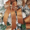 HUIHUANG Velvet Wired Ribbon 4 inch Copper Christmas Tree Ribbon