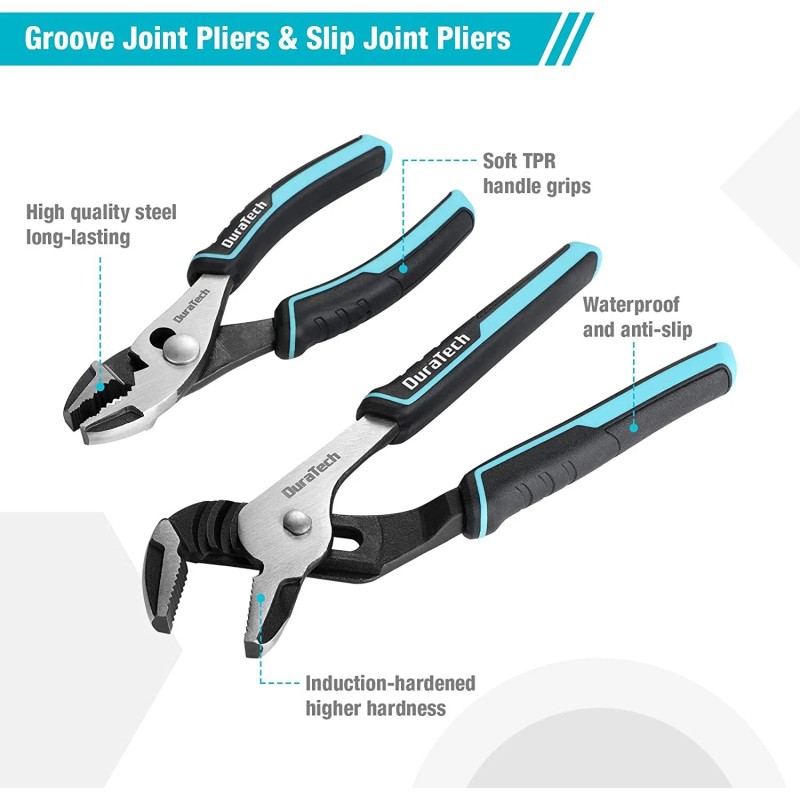 DURATECH 7-Piece Pliers Set with Rolling Pouch High-Strength Materials Tool