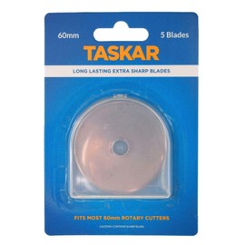 Taskar 60mm Rotary Cutter Blades for Olfa Etc - 5 Pack