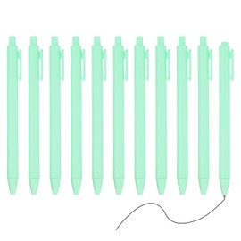 PATIKIL 12 Pack Retractable Ballpoint Gel Pens, 0.5mm Fine Point Black Ink Retro Color Smooth Writing Cute Pens for Office Home Supplies Journaling Notebook, Light Green