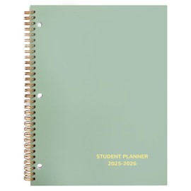 Student Planner 2025-2026 Monthly & Weekly School Planner 2025-2026 Student Planners Academic Year for Middle and High School, Aug 2025 - Jun 2026, 8.2" x 10.7", Stickers & 3-Hole Punched - Green