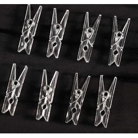 20Pcs Clear Plastic Clothes Pins,Clothes Line String Clips, Mini Clothes Pins, Photo Paper Peg Pins Craft Clips,Laundry Storage and Organization(2.5cm)