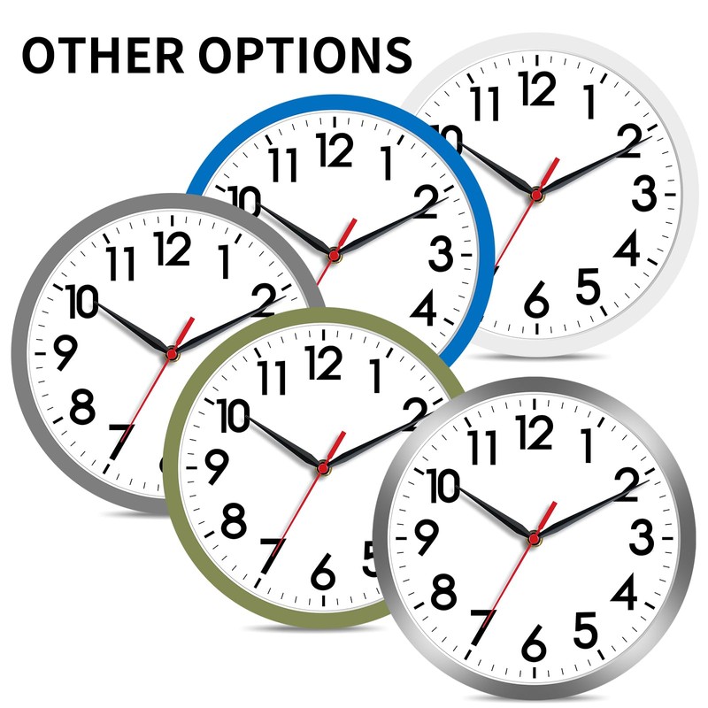AKCISOT Wall Clock, Modern Small Wall Clocks Battery Operated 8