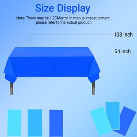 DXary 6 Pack Ocean Tablecloths, Plastic Blue Colors Waterproof Under The Sea Table Covers 54X108 inch Rectangle Disposable Beach Surf Pool Sea Party Table Cloths (6, Blue)