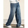 DFGIGT Men's Baggy Hip Hop Jeans Wide Leg Skater Denim