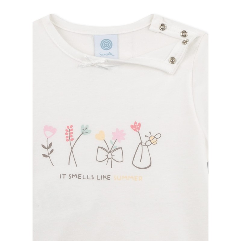 Sanetta Baby Girls Toddler Pyjamas, White Pebble